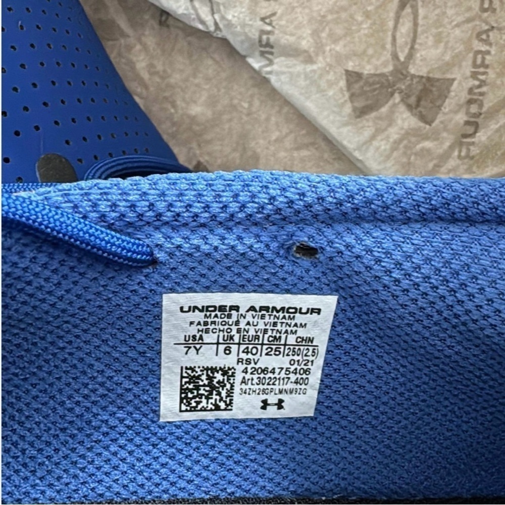 Under Armour Steph Curry UA GS‎ SC 3ZERO III Blue Basketball Sneaker Size 7Y - Picture 5 of 5